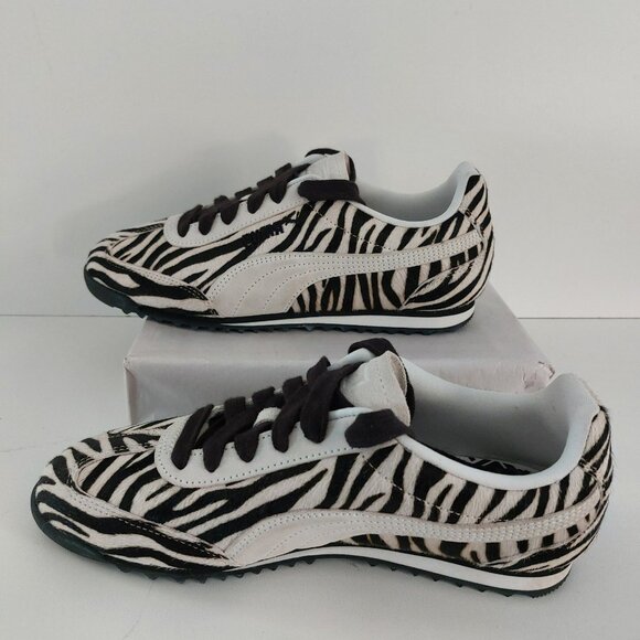 Puma Sneakers 8 Arizona Speedcat Zebra Stripes Black White Retro Pony Hair NEW - Picture 9 of 10